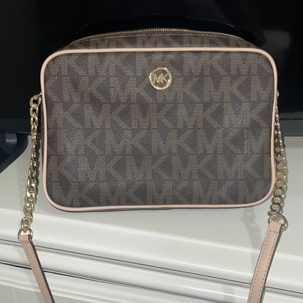 Michael Kors Brown Leather Cross Body Bag